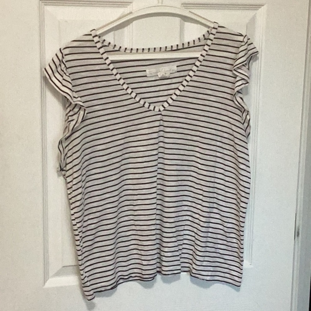 Striped V-Neck Women's Top